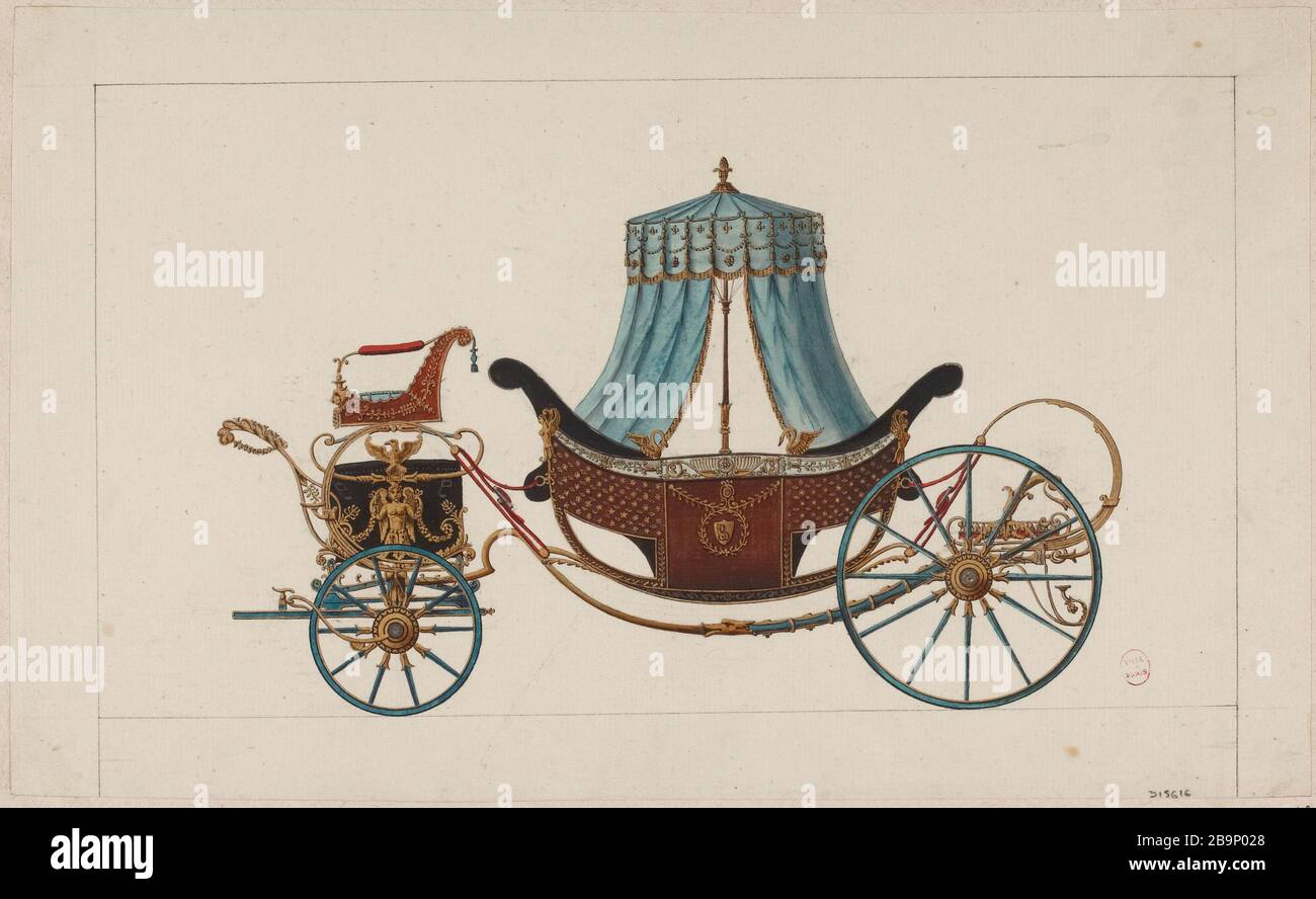 Ombrellone carrozza a cavallo. / carrozza a cavallo. (T.6 / N. 288). Foto Stock