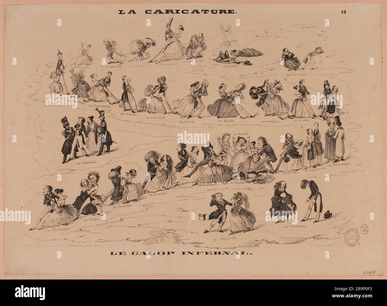 La caricatura./ il galoppo infernale. Foto Stock