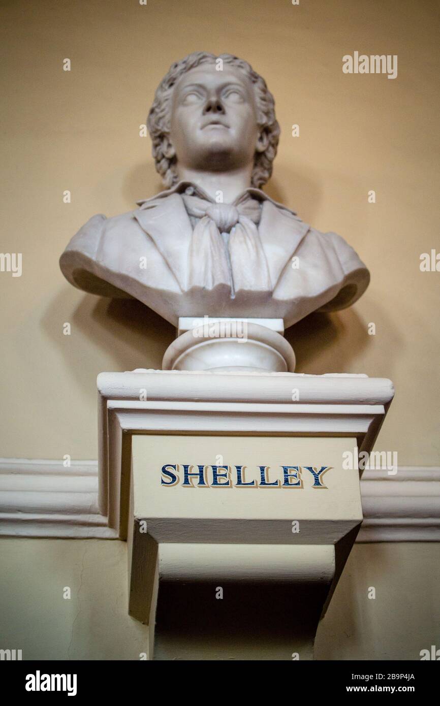 Shelley Bust, scuola superiore, Eton College Foto Stock