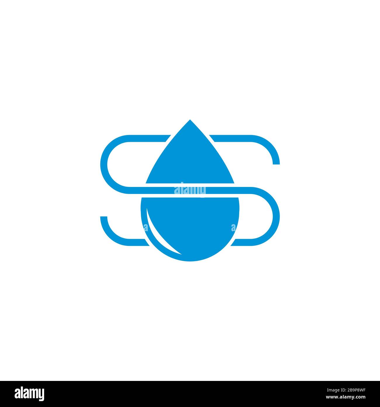 vettore di logo letter s overlapping drop water Illustrazione Vettoriale