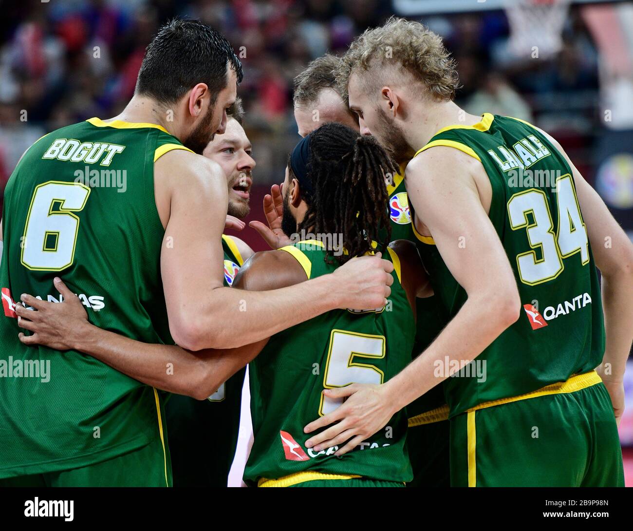 Squadra di pallacanestro australiana. FIBA Basketball World Cup Cina 2019 Foto Stock