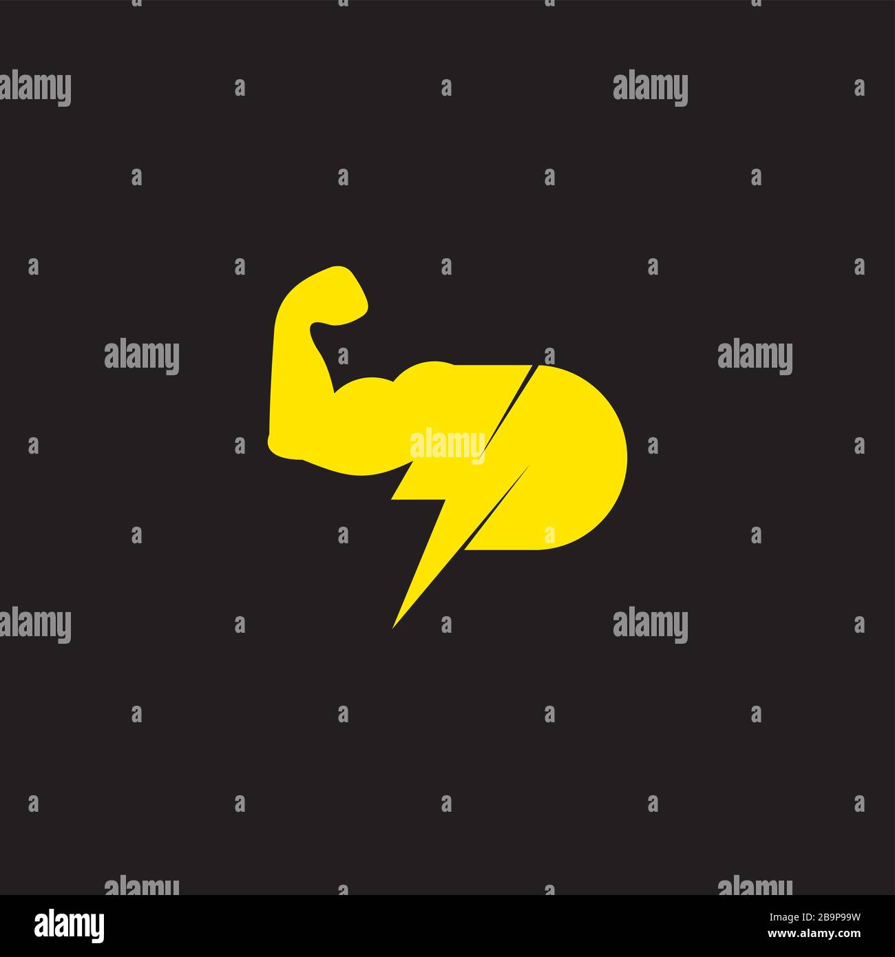 lettera d manubella barbell braccio forte logo vettore geometrico Illustrazione Vettoriale