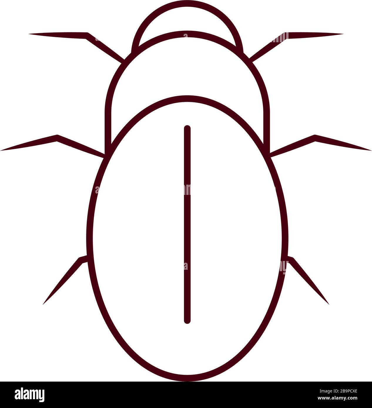 icona beetle su sfondo bianco, stile linea, illustrazione vettoriale Illustrazione Vettoriale