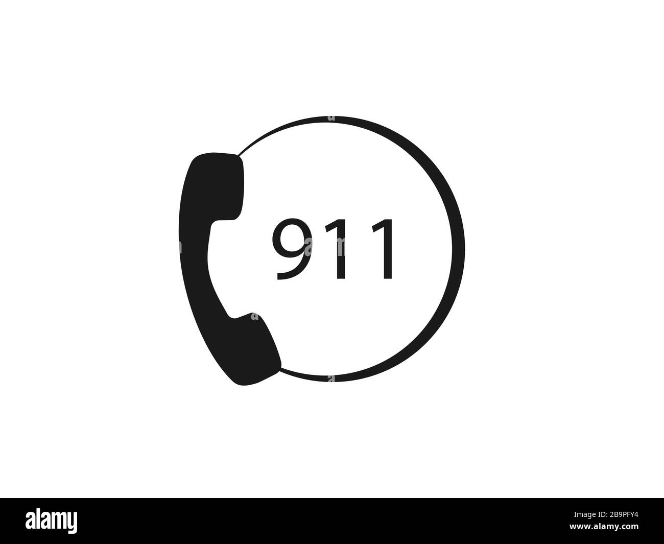 Icona chiamata di emergenza. Illustrazione vettoriale, design piatto. Illustrazione Vettoriale