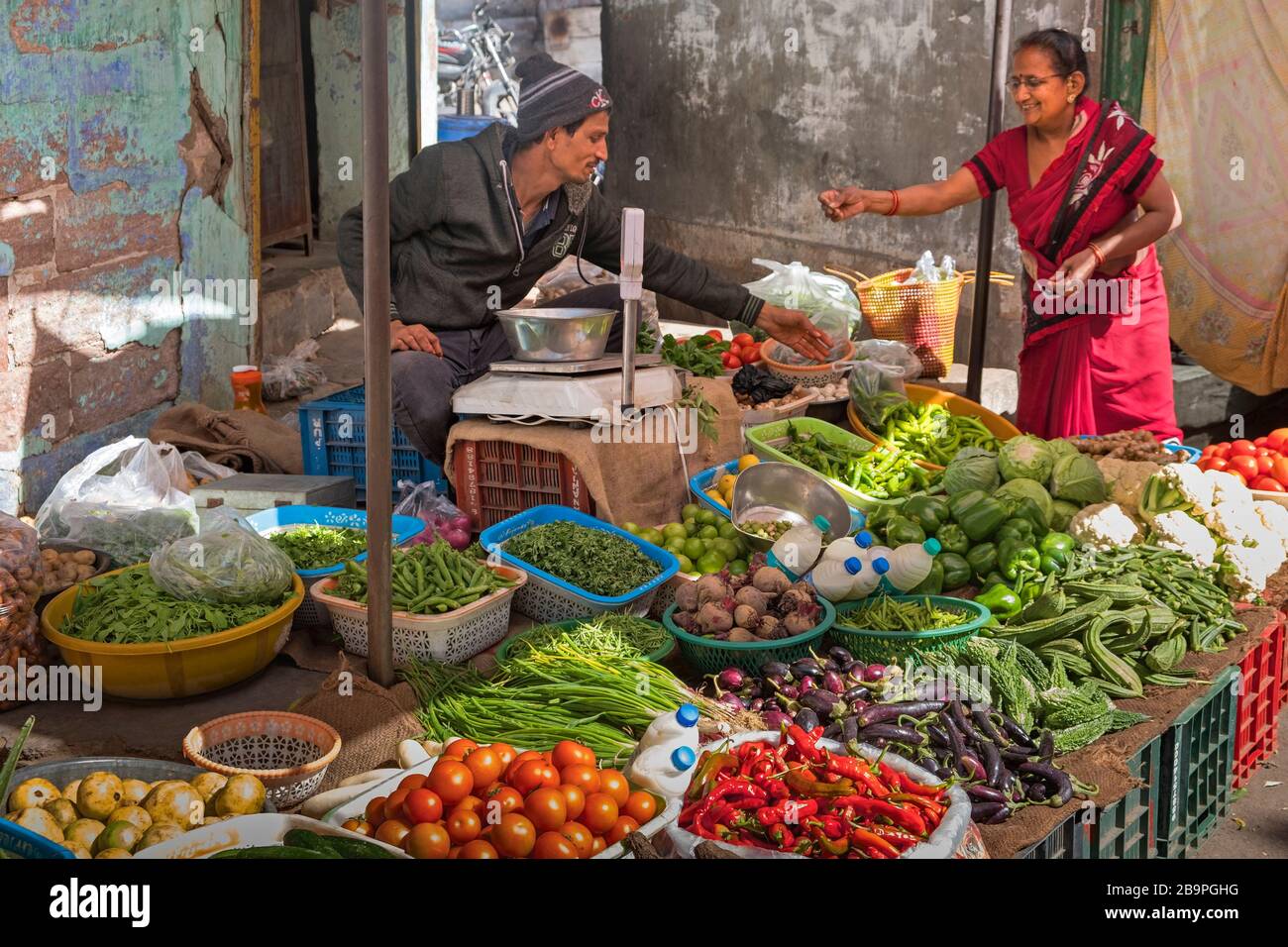 Mercato vegetale Old City Jodhpur Rajasthan India Foto Stock