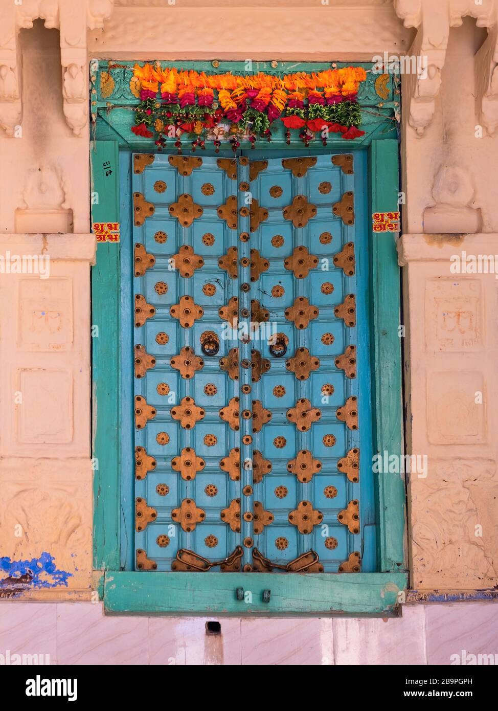 Porta tradizionale Jodhpur Rajasthan India Foto Stock