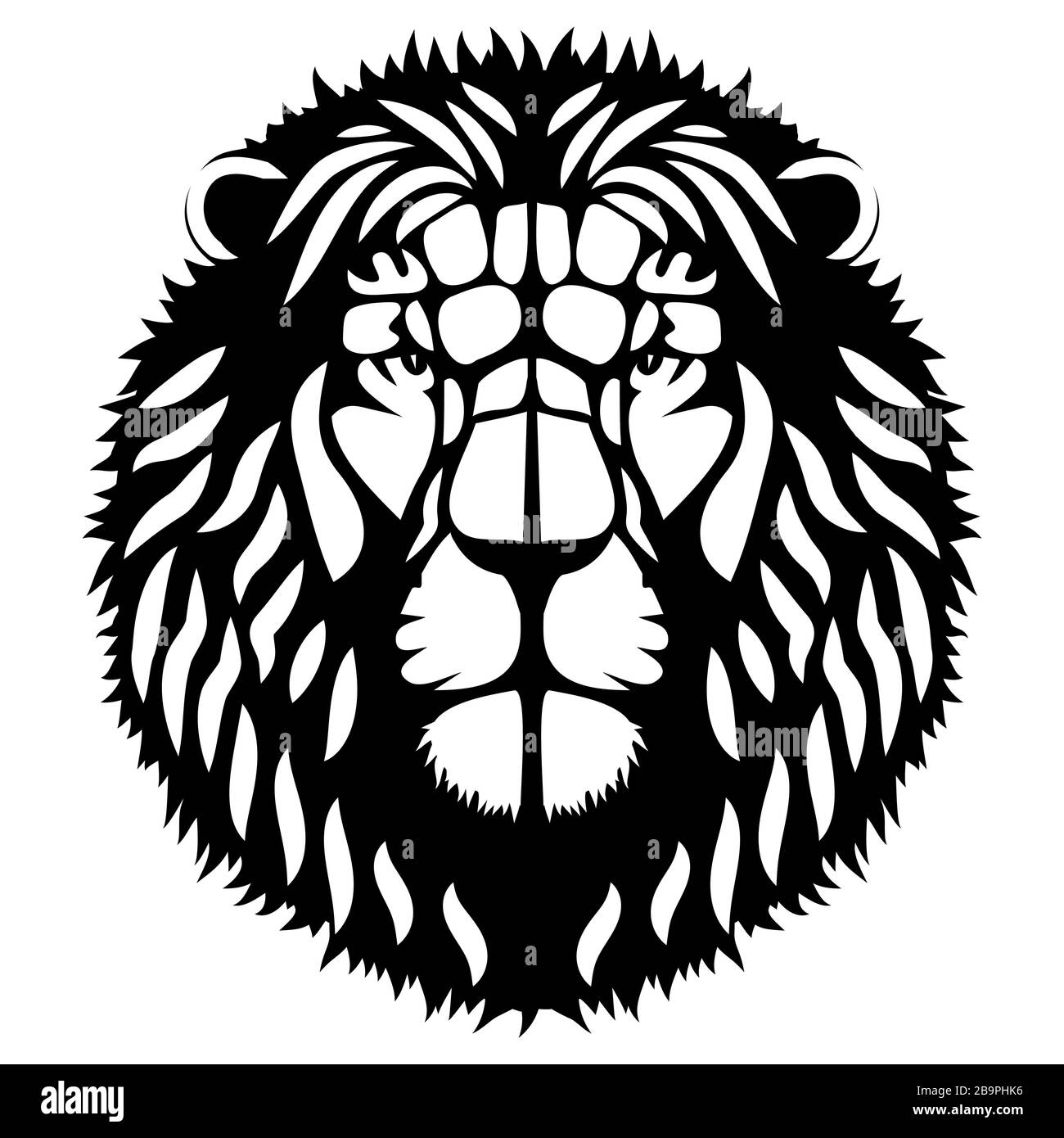 Simbolo della mascotte della testa del leone Illustrazione Vettoriale
