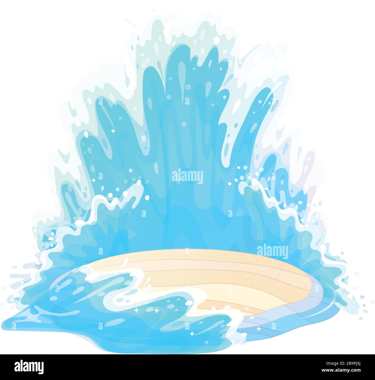scena di sfondo vector wave splash. Elemento mare oceano Illustrazione Vettoriale