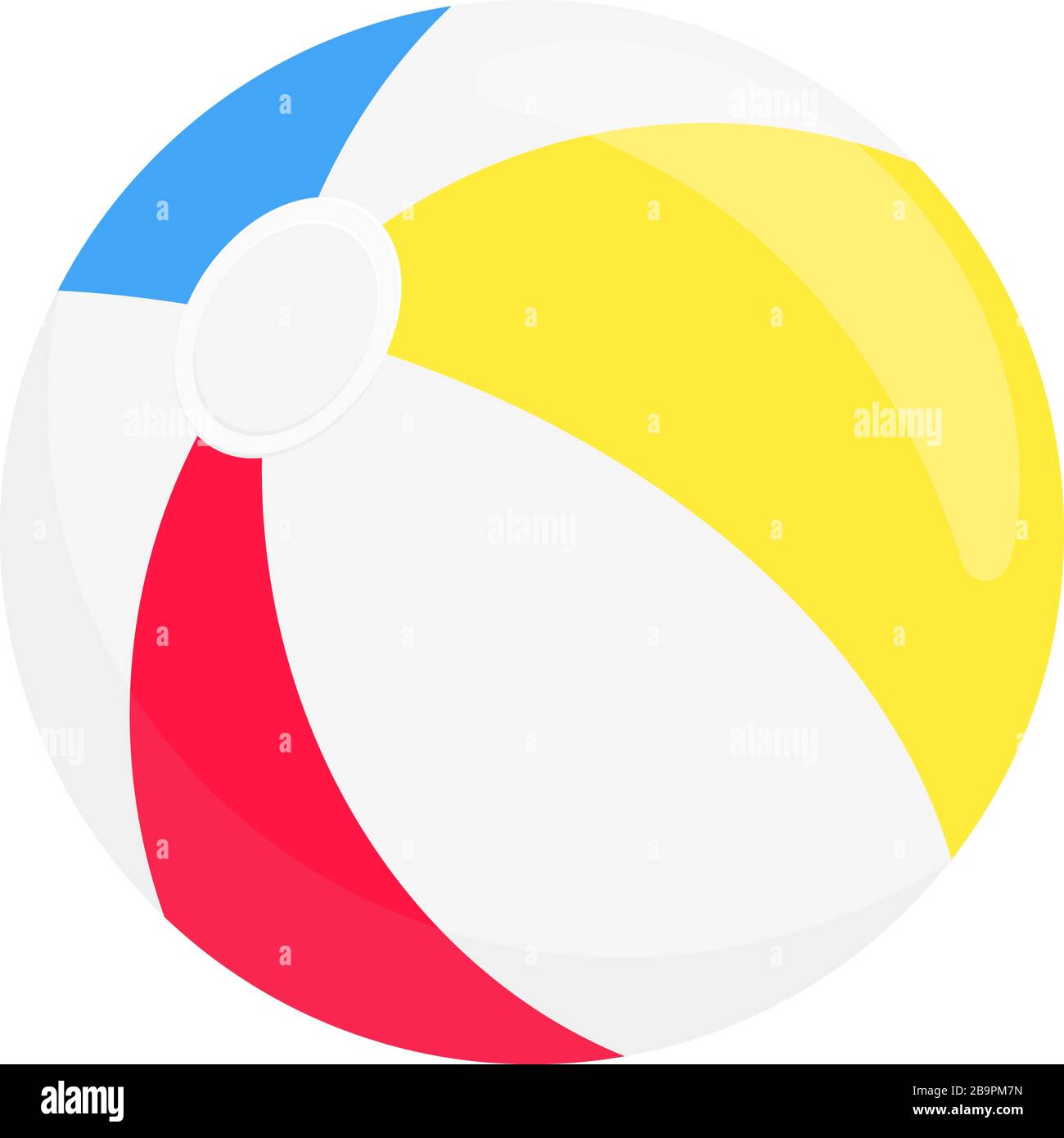 Beach ball stile piatto disegno vettoriale illustrazione icona segno isolato su sfondo bianco. Giocattolo in stile retrò per i giochi estivi o le vacanze Illustrazione Vettoriale