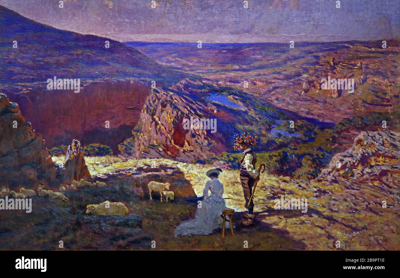 Panorama de Aragon 1912 Antonio Munoz Degrain, (Valencia 1840 Malaga 1924), Spagna, spagnolo Foto Stock