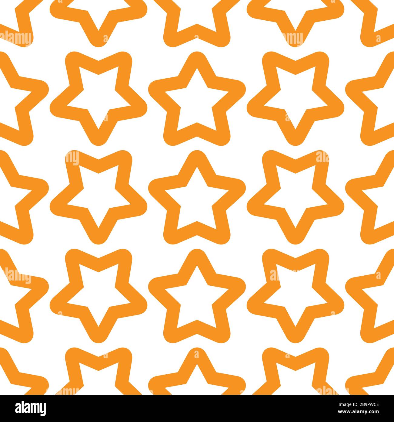 Motivo bianco arancione senza cuciture con stelle Illustrazione Vettoriale