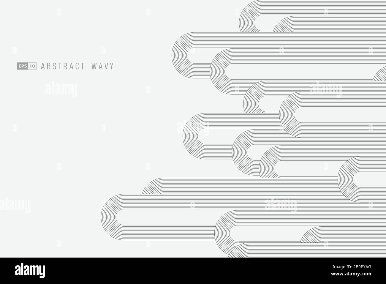 Copertina astratta con motivo a linee ondulate di sfondo dal design minimale. Da utilizzare per annunci, poster, illustrazioni, modelli, presentazioni. Illustrazioni vettori10 Illustrazione Vettoriale