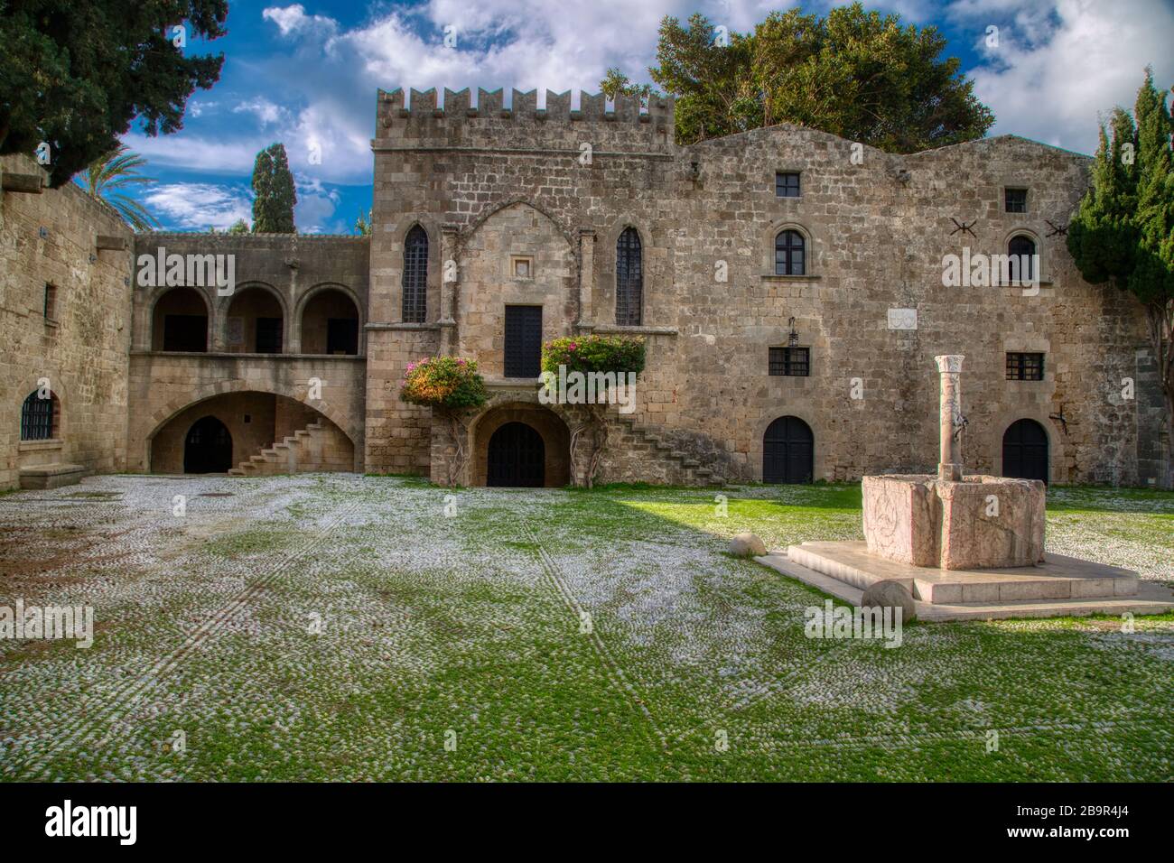 Edificio nel centro storico dell'isola di Rodi. Grecia Foto Stock