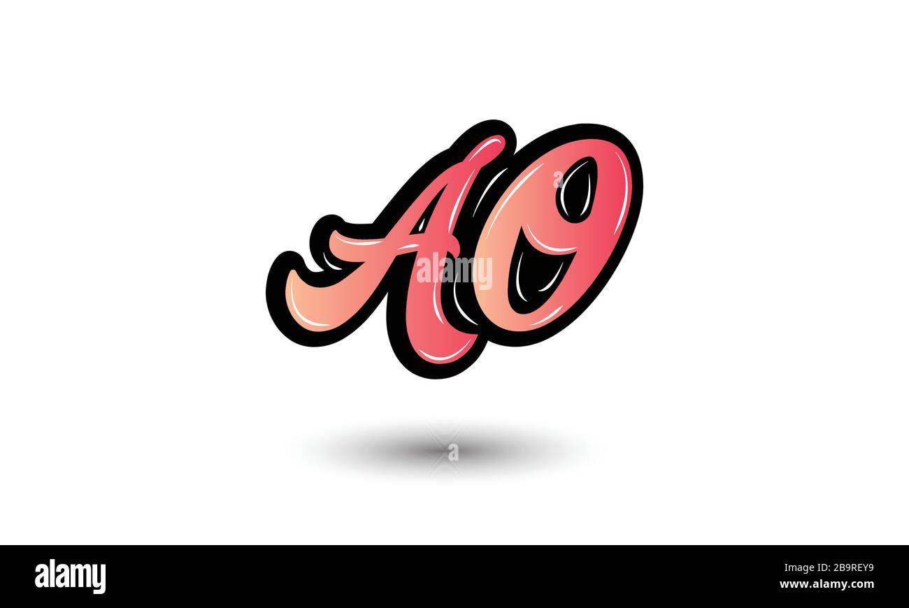 Logo iniziale della lettera AO di fascia media con modello vettoriale di tipografia creativa. Lettera astratta creativa AO Logo Design Illustrazione Vettoriale