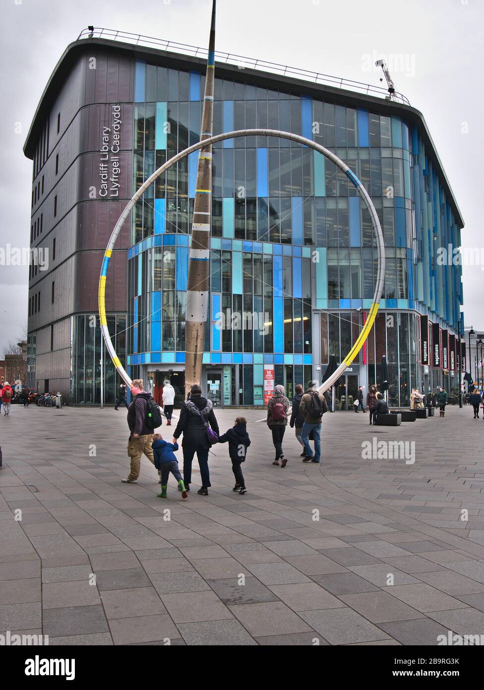 Cardiff Central Library, Hayes Place, Cardiff, Galles UK Foto Stock