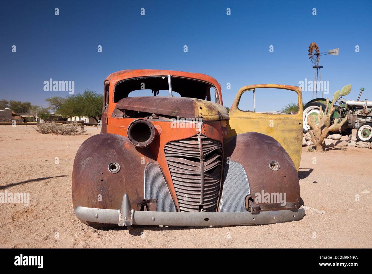 Auto Wreck a Solitaire, Namib Naukluft Park, Namibia Foto Stock