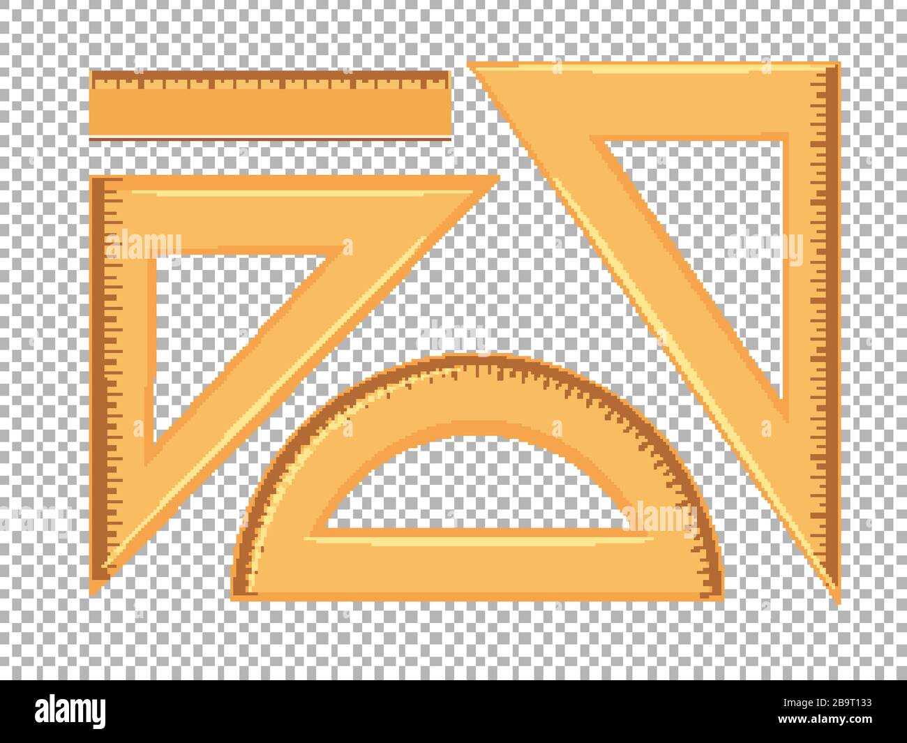 Diversi tipi di righelli sull'illustrazione di sfondo trasparente Illustrazione Vettoriale