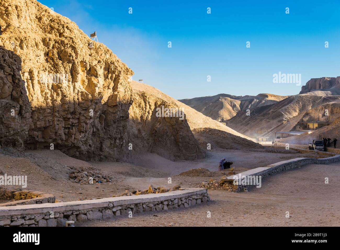 Valle dei Re a Luxor, Egitto. Luogo di sepoltura dall'antico Egitto con molte tombe. Famoso punto di riferimento e luogo unico dell'antico egitto. Foto Stock