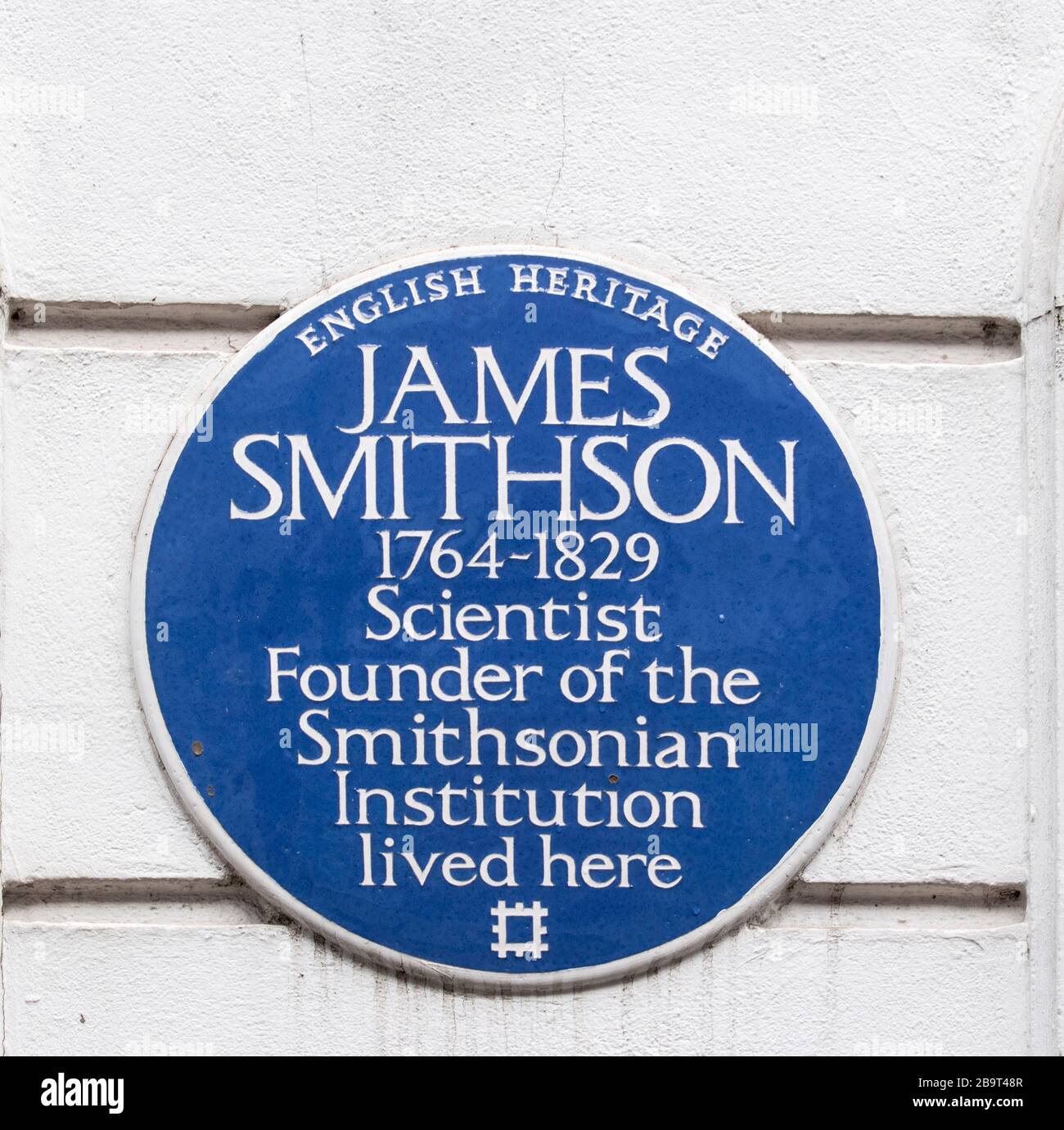 LONDRA BLUE PLAQUE ENGLISH HERITAGE JAMES SMITHSON A 9 BENTINCK STREET MARYLEBONE Foto Stock