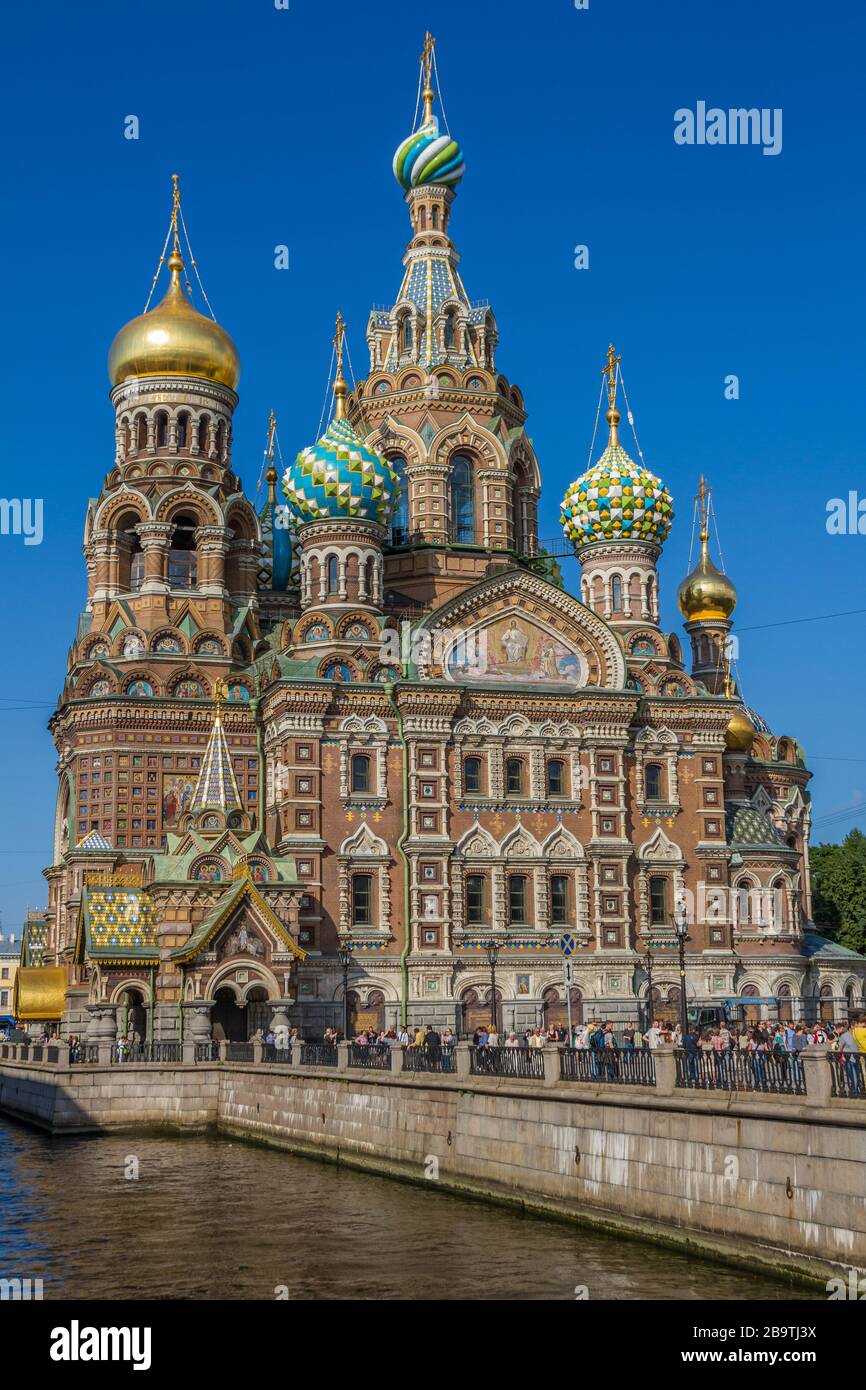 Chiesa del Salvatore sul sangue versato (Spas na krovi). Situato vicino al canale Griboyedov. San Pietroburgo, Russia Foto Stock