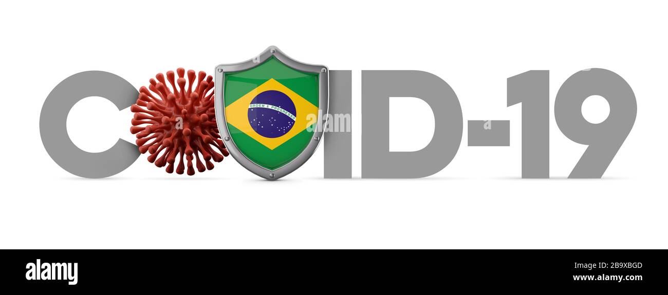 Brasile schermo protettivo per coronavirus Covid-19 . Rendering 3D Foto Stock