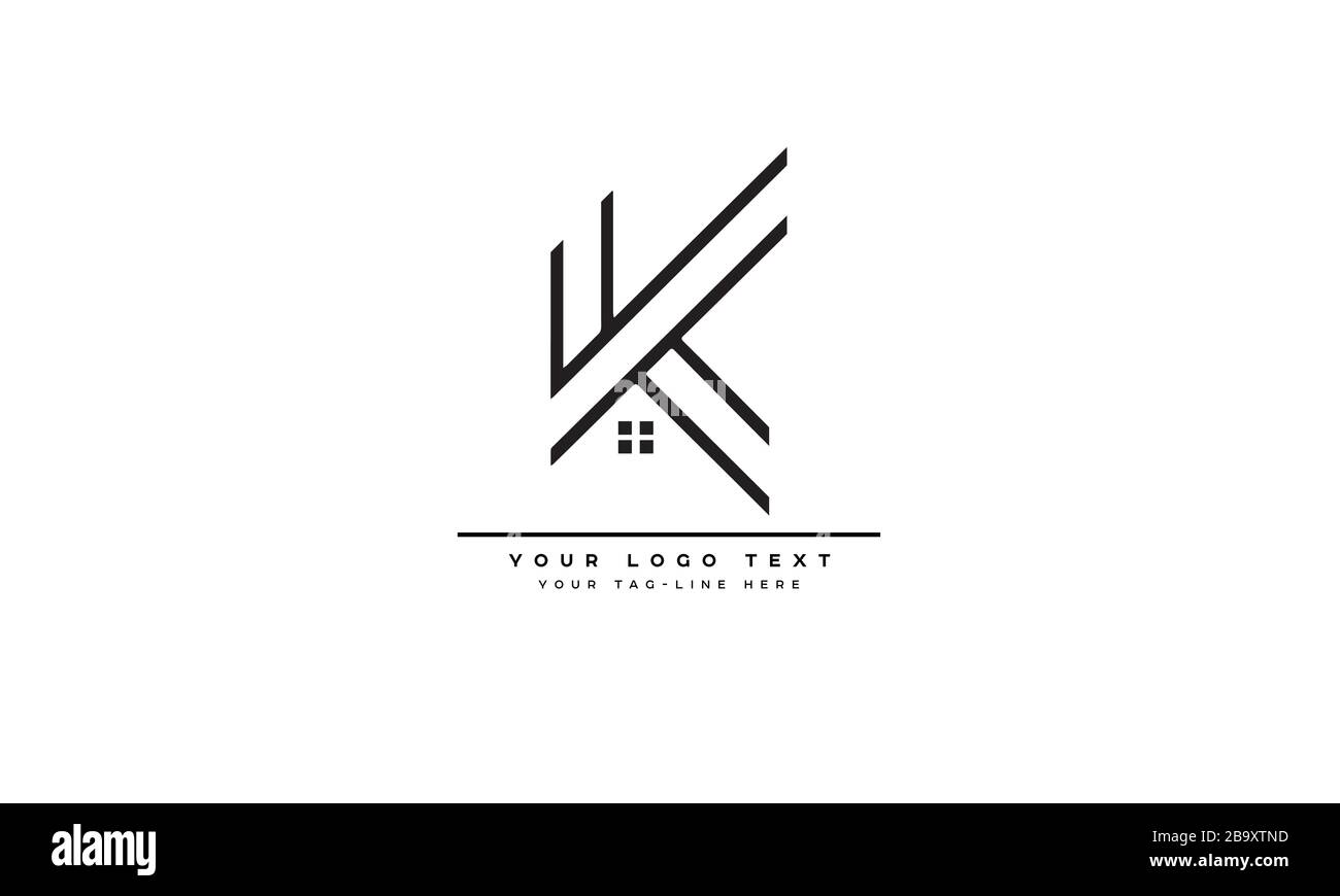 Lettera astratta K, KK Logo alfabeto Design Illustrazione Vettoriale
