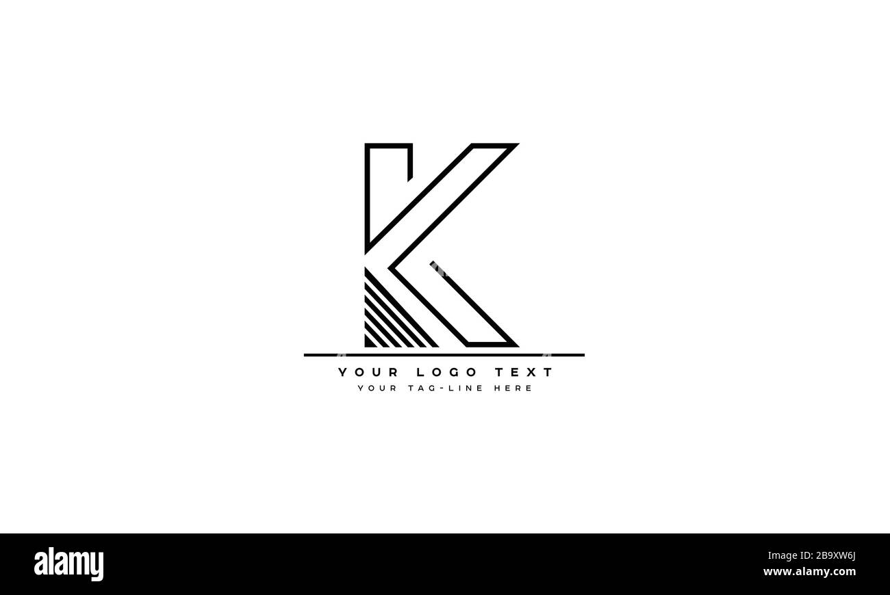 Lettera astratta K, KK Logo alfabeto Design Illustrazione Vettoriale