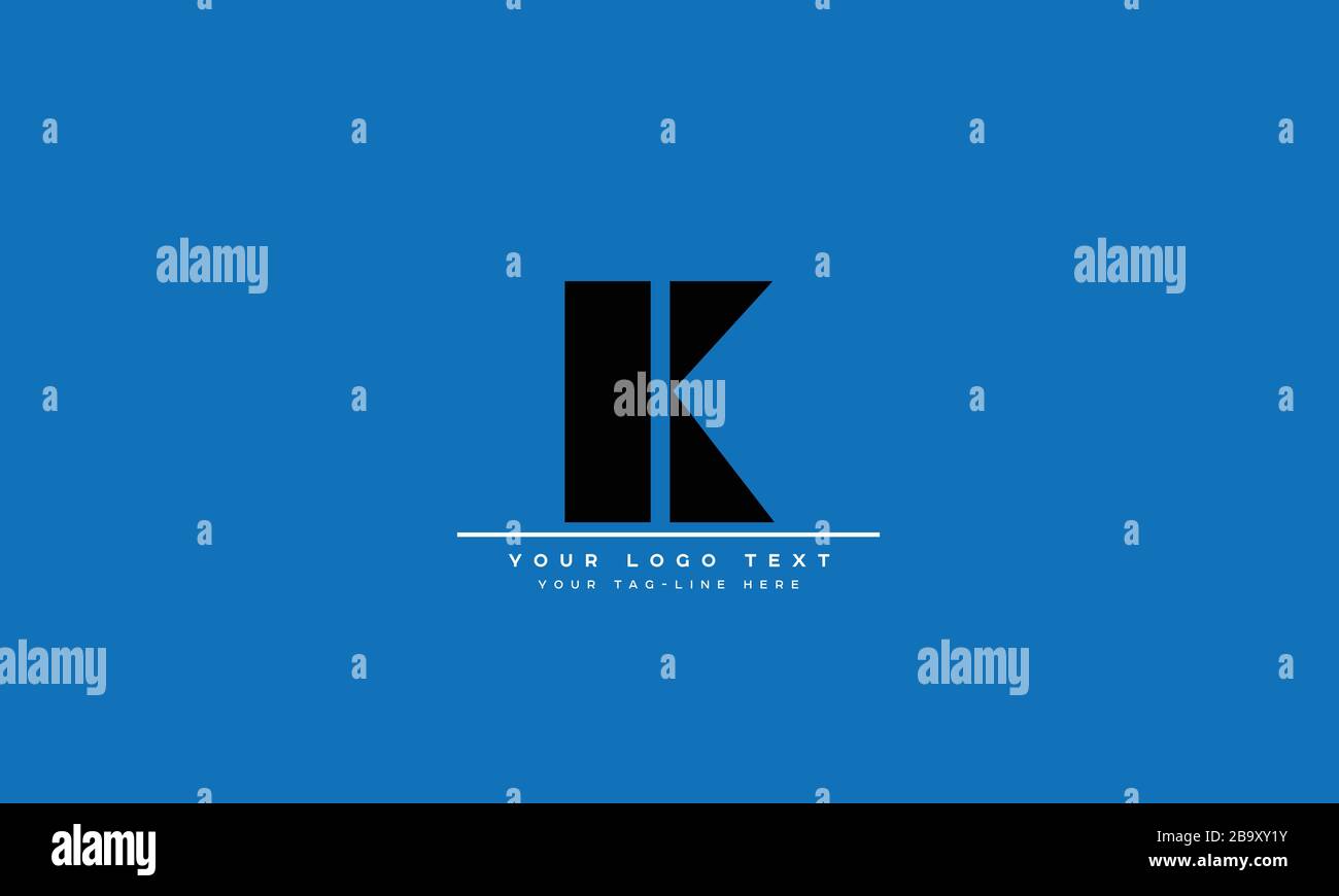 Lettera astratta K, KK Logo alfabeto Design Illustrazione Vettoriale