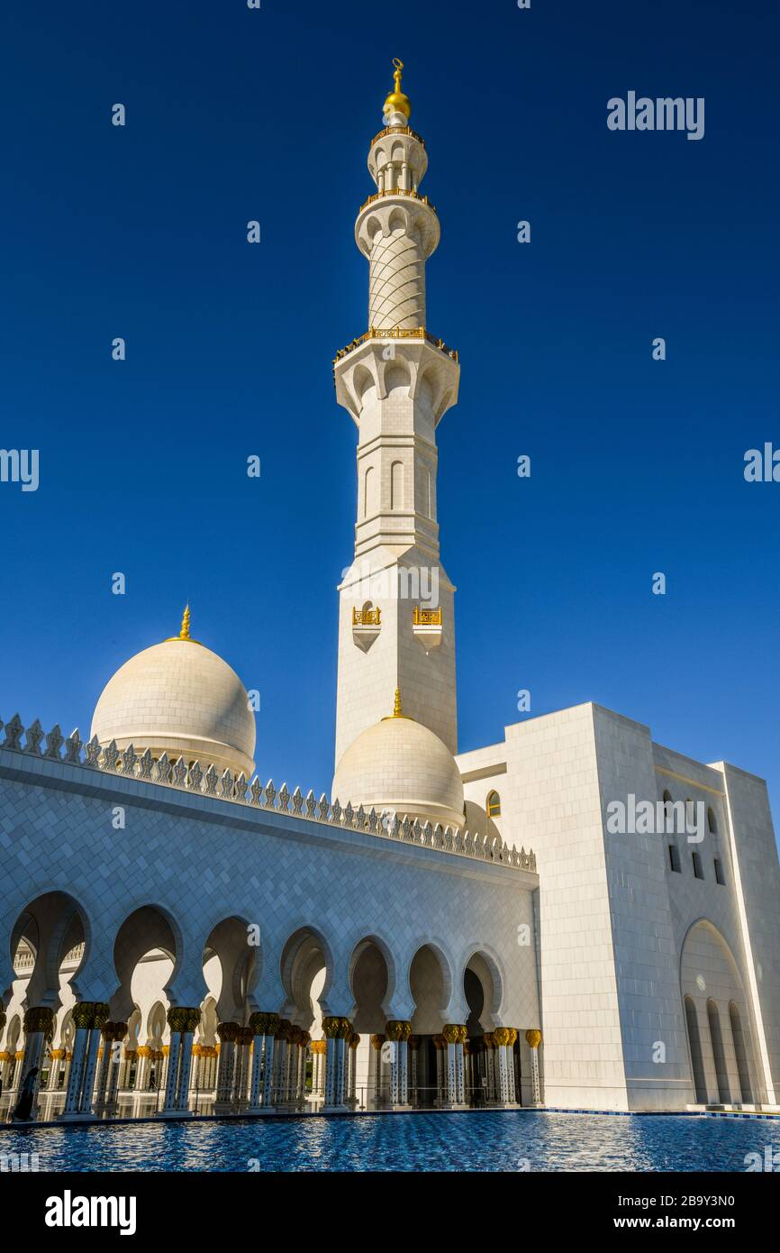 Emirati Arabi Uniti. Abu Dhabi. Grande moschea Sheikh Zayed Foto Stock