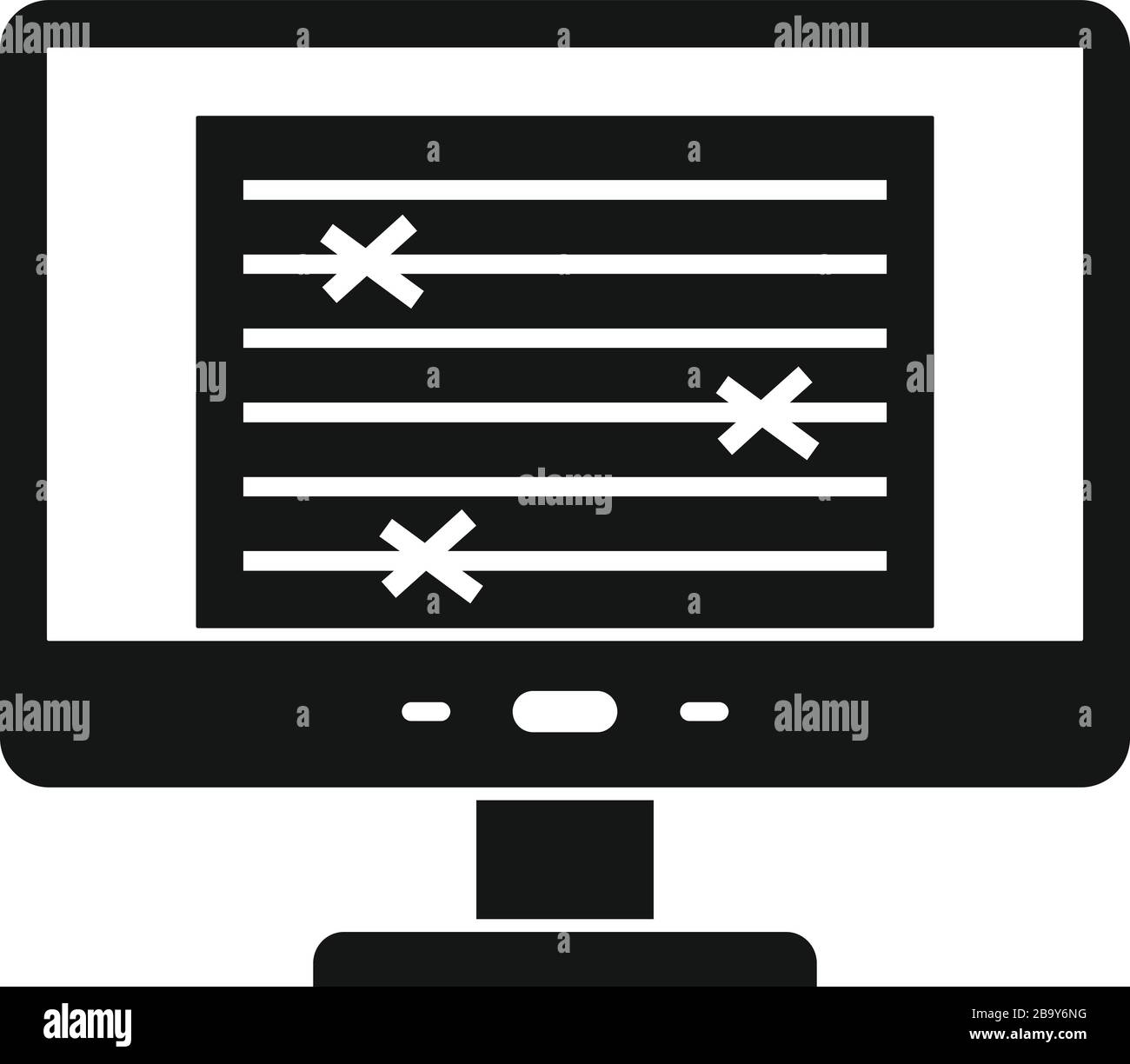 Icona dell'editor di documenti del monitor. Semplice illustrazione dell'icona vettoriale dell'editor di documenti del monitor per il web design isolato su sfondo bianco Illustrazione Vettoriale