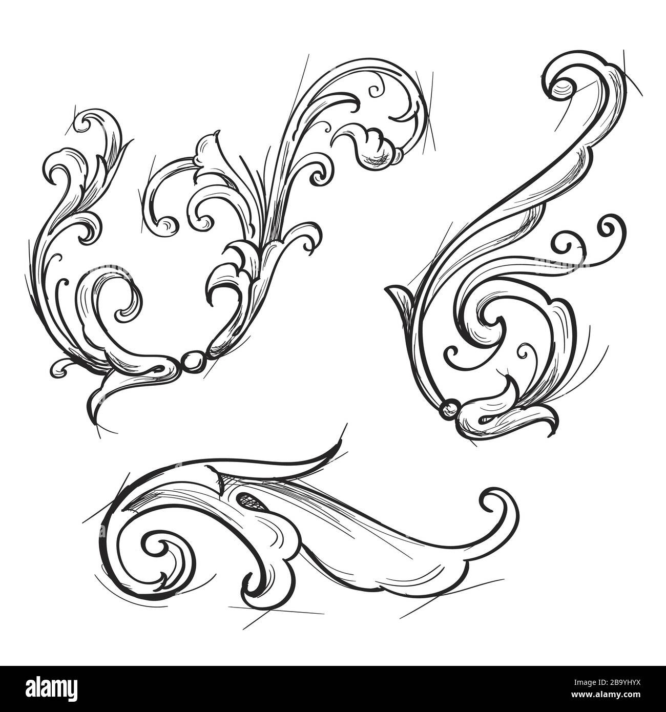 Disegno dello stile di schizzo per tatuaggio o stampa Foto Stock