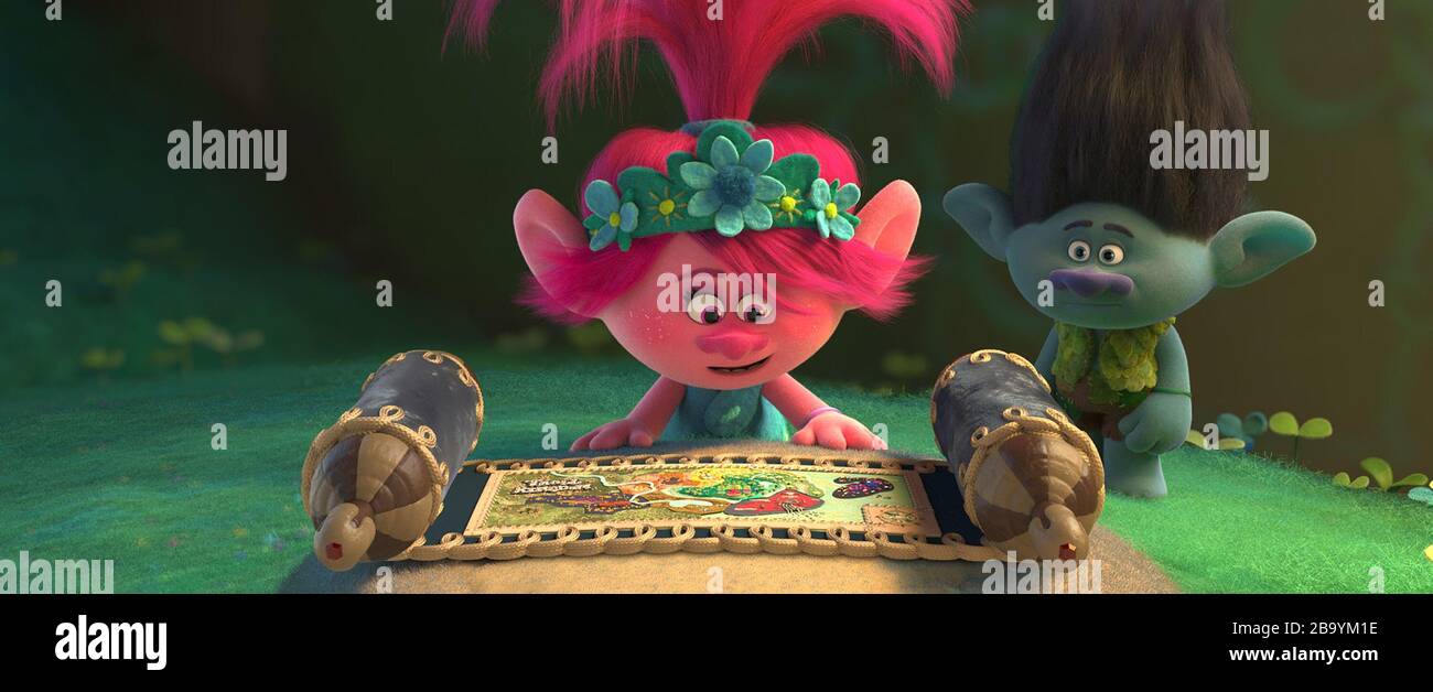 TROLLS WORLD TOUR, da sinistra: Poppy (voce: Anna Kendrick), Branch (voce:  Justin Timberlake Foto stock - Alamy