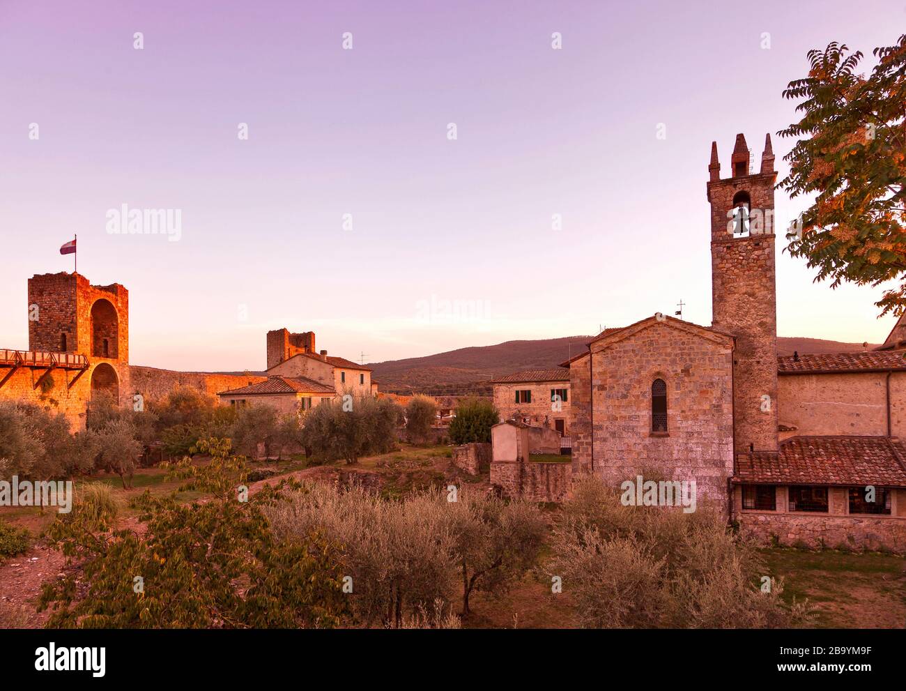 Mura di Monteriggioni,Toscana,Italia, Europa Foto Stock