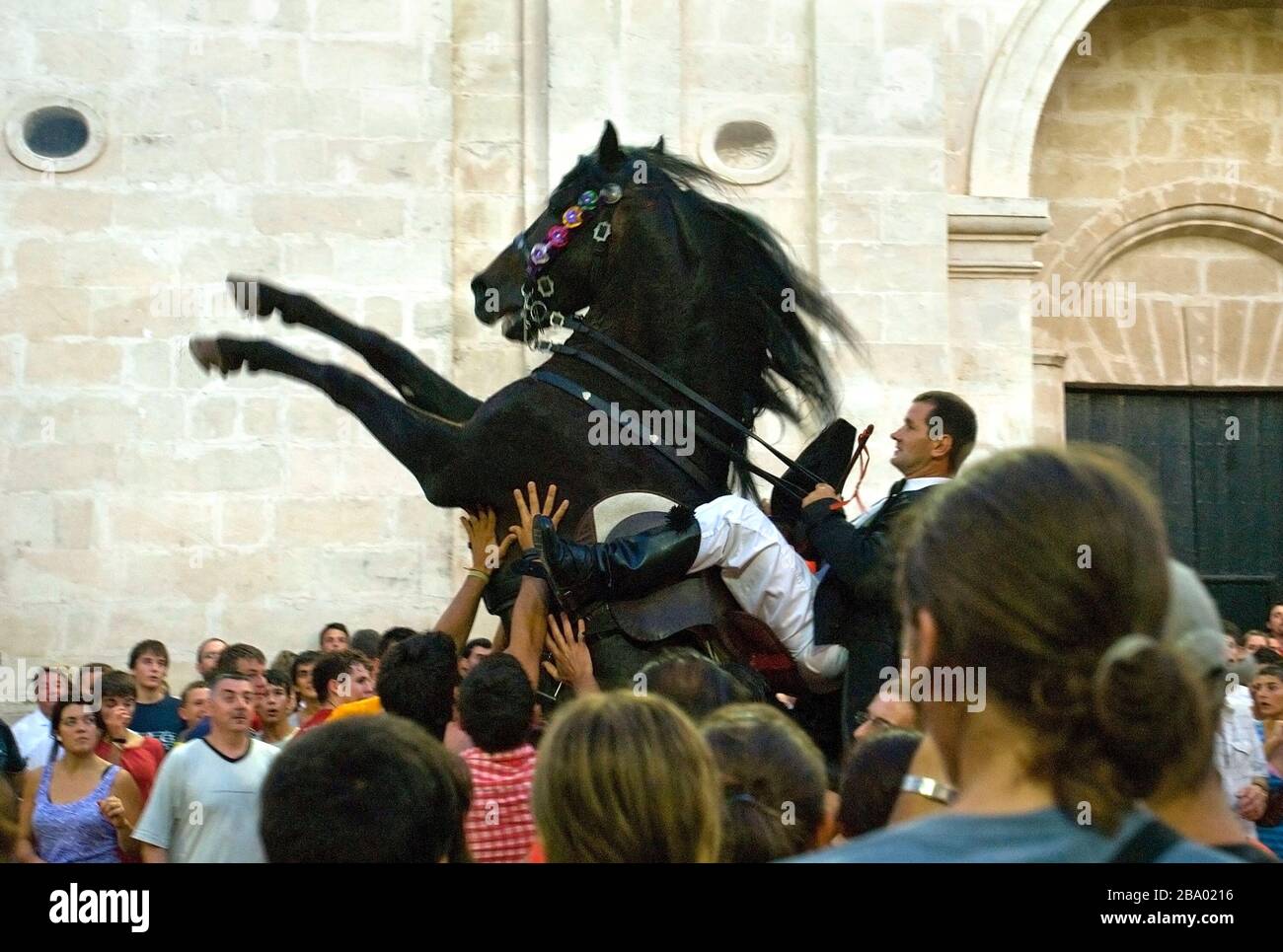 El Jaleo durante Sant Jaume fiesta, es Castell, Menorca, Baleari, Spagna Foto Stock
