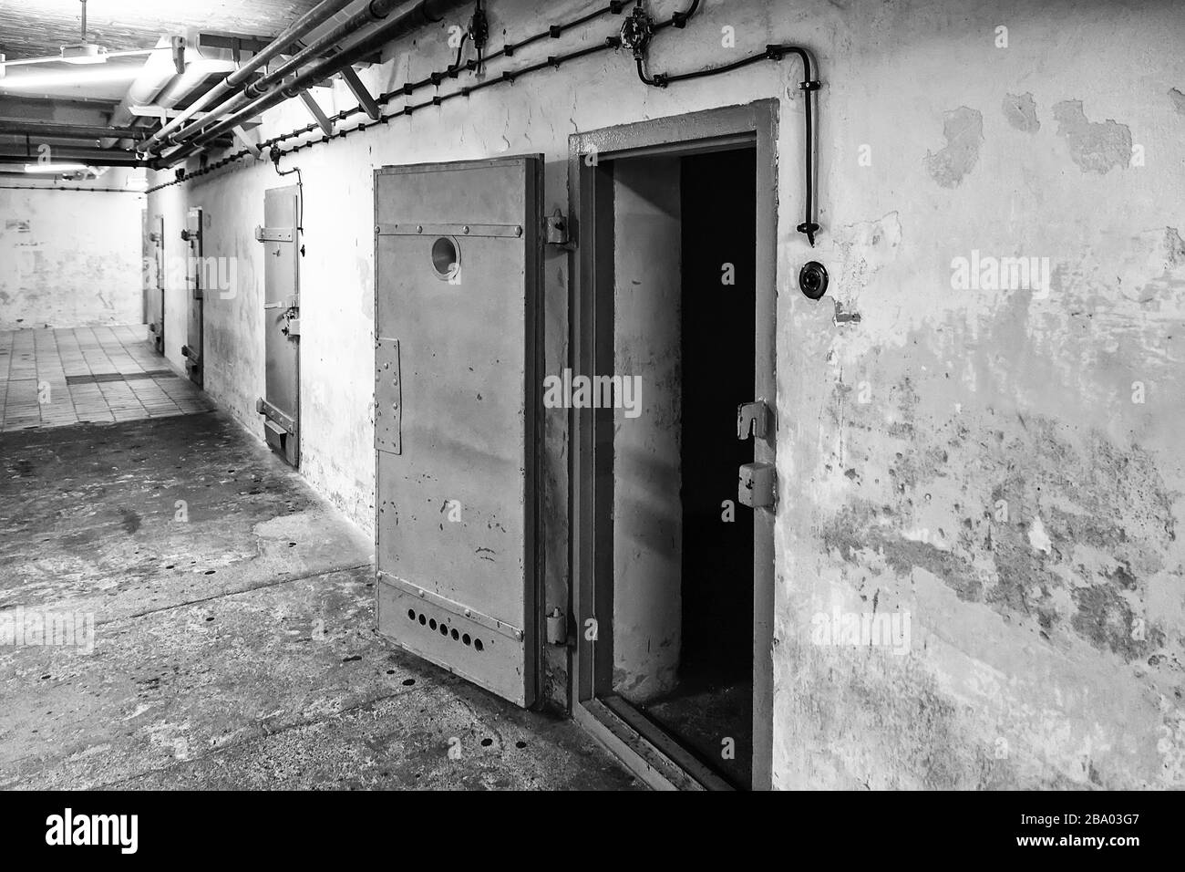 Vecchia Prigione tedesca, dettaglio di confinamento e il crimine e la giustizia Foto Stock