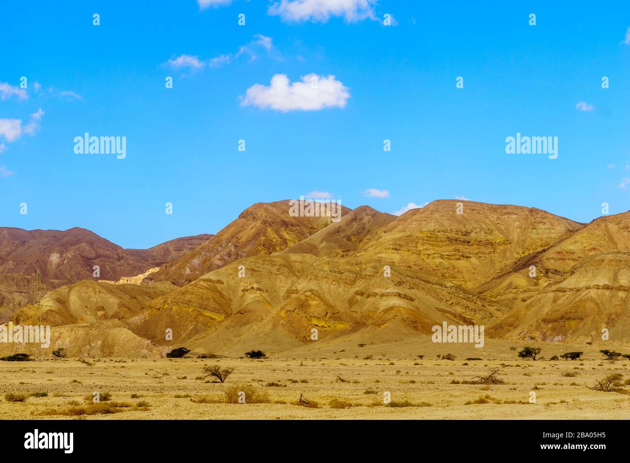 Vista di Arava il paesaggio del deserto, Israele sud Foto Stock