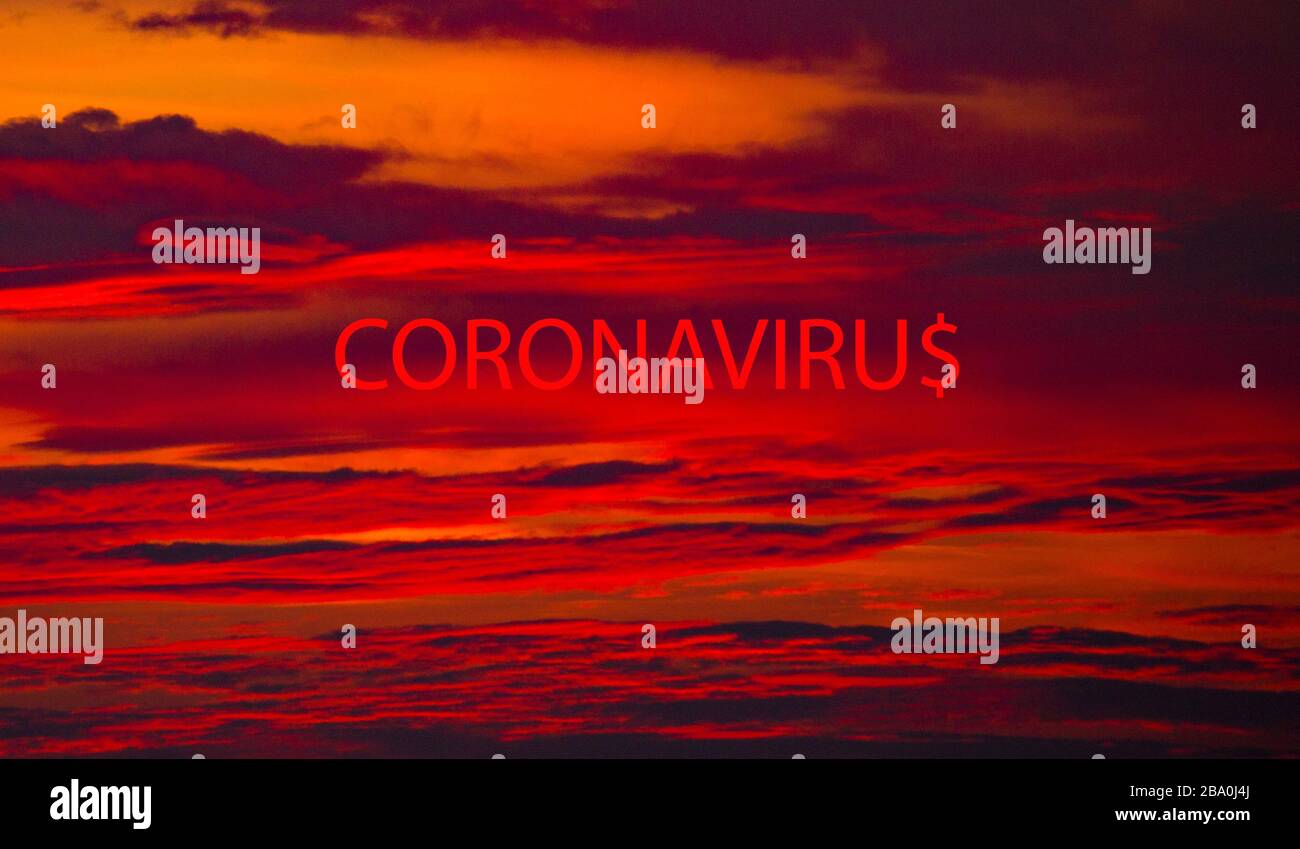 Concetto per i costi per l'economia americana/globale causati dall'epidemia di Coronavirus. Foto Stock