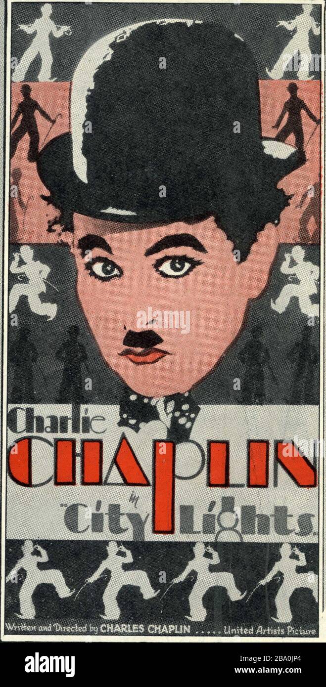 CHARLIE CHAPLIN come il Tramp in CITY LIGHTS 1931 scritto e diretto da CHARLES CHAPLIN silenzioso commedia film con musica partitura Charles Chaplin Productions / United Artists Foto Stock