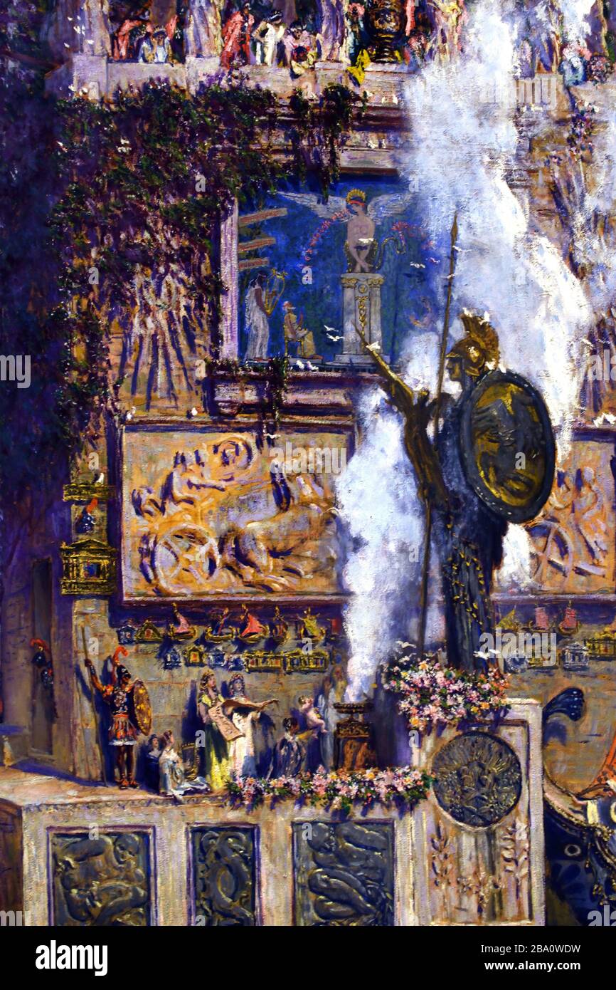 Il Colosso di Rodi ( Grecia greco ) Antonio Munoz Degrain (Valencia 1840 1924 Malaga) Spagna - Spagnolo Foto Stock