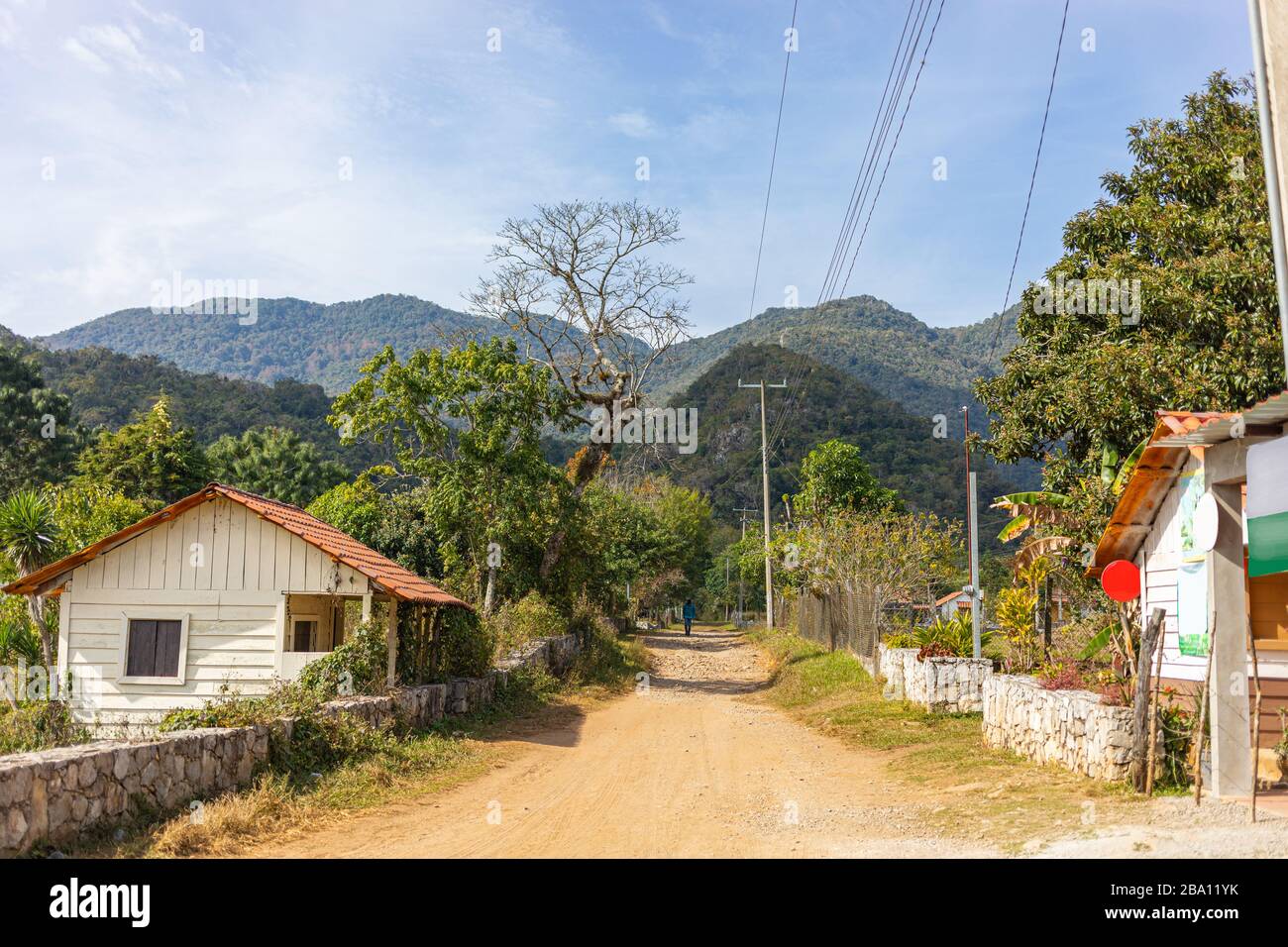 Vista lungo la strada principale in alta cima, nello stato di Tamaulipas, Messico Foto Stock