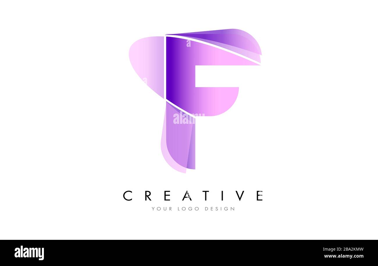 Logo Letter F con texture satinata e design vettoriale dall'aspetto fluido. Illustrazione Vettoriale