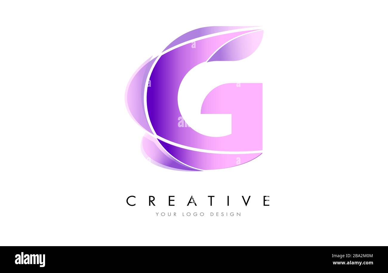 Logo Letter G con texture satinata e design vettoriale dall'aspetto fluido. Illustrazione Vettoriale