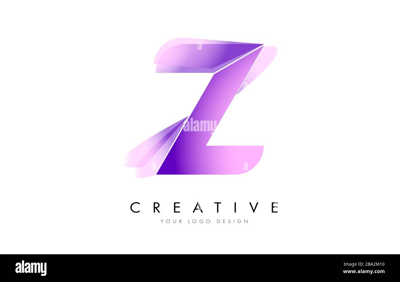 Logo Letter Z con texture satinata e design vettoriale dall'aspetto fluido. Illustrazione Vettoriale