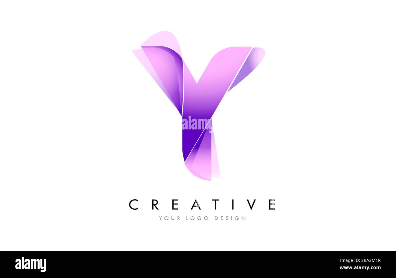 Logo Letter Y con texture satinata e design vettoriale dall'aspetto fluido. Illustrazione Vettoriale