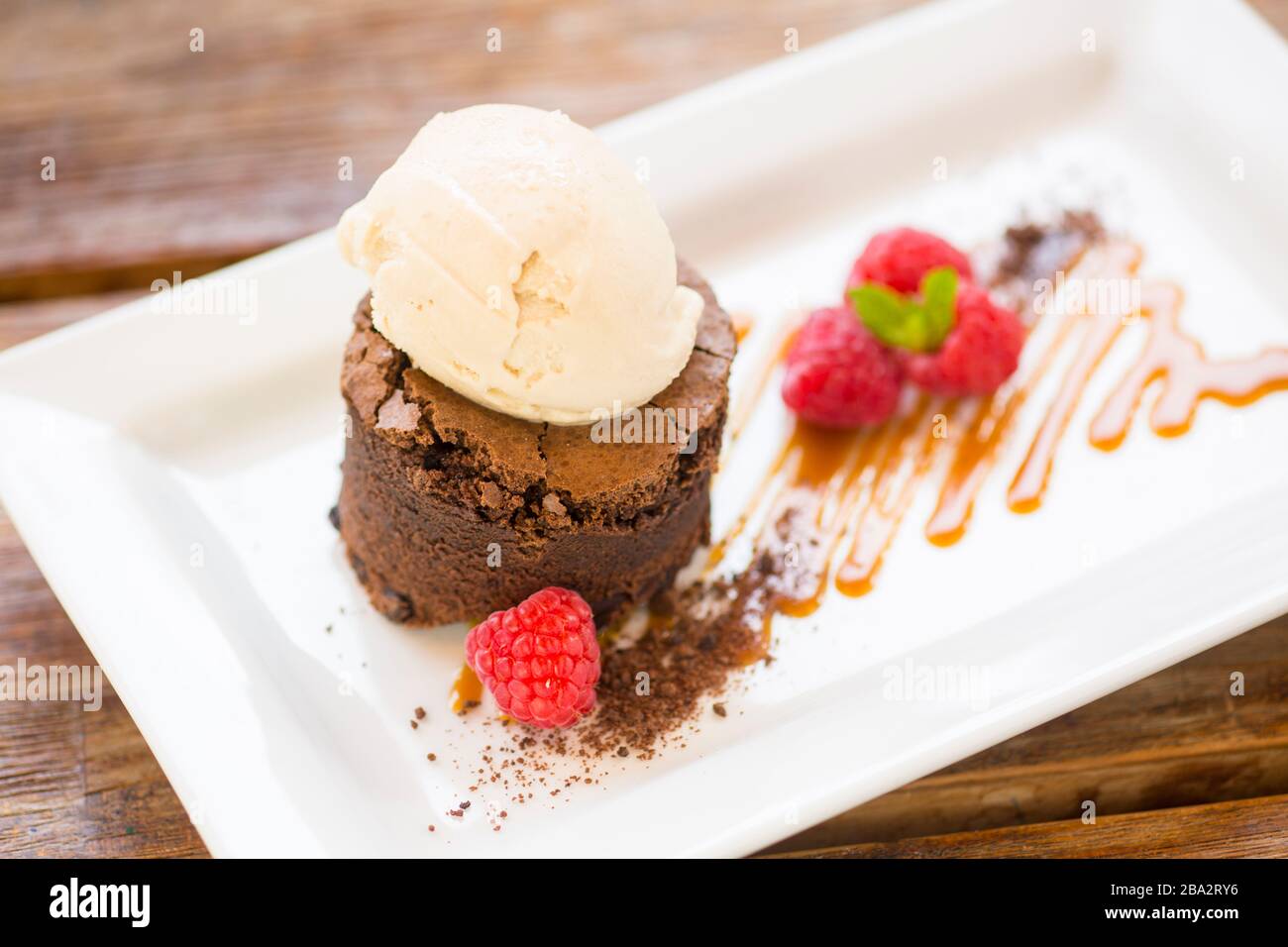 sundae di birra brownie Foto Stock