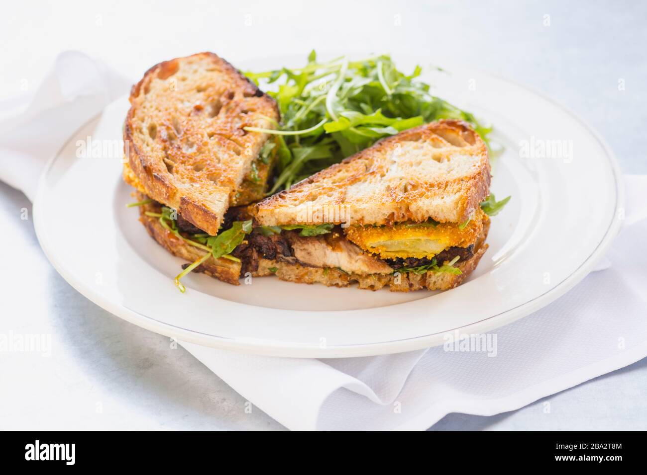 Pancia di maiale croccante BLT Foto Stock