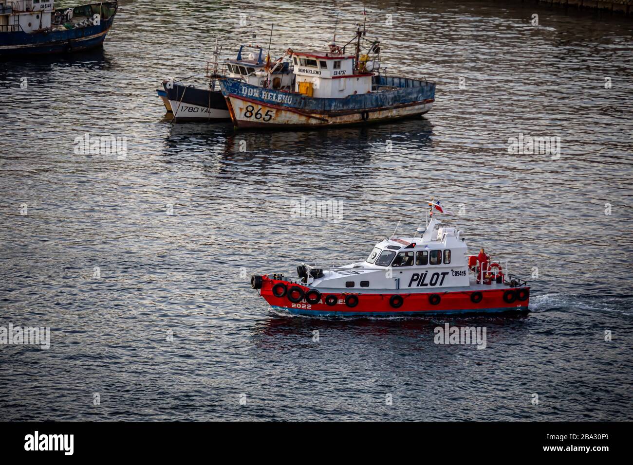 Porto di Valparaiso Foto Stock