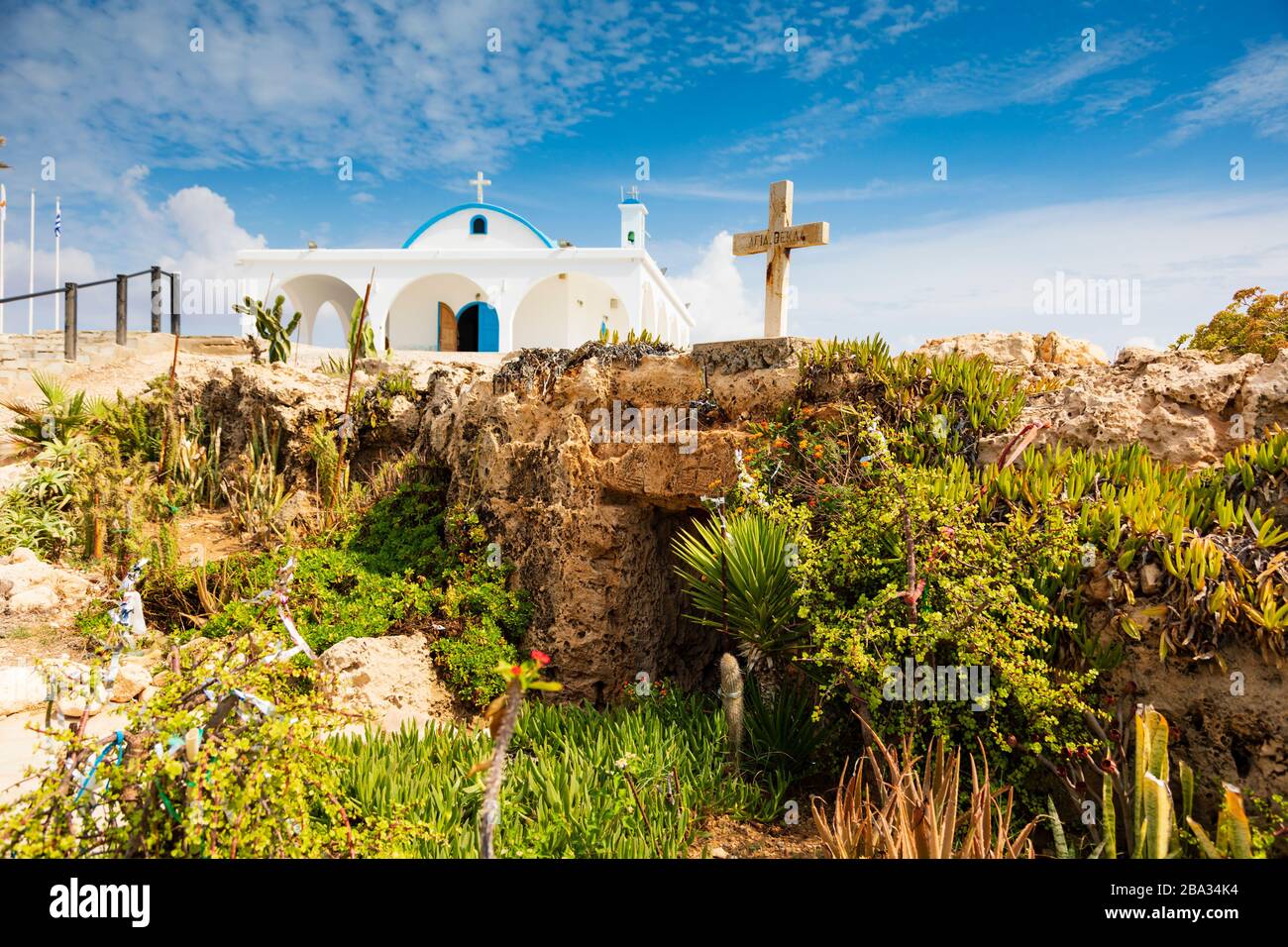 Agia Thekla chiesa e cappella grotta, Ayia Napa, Cipro ottobre 2018 Foto Stock