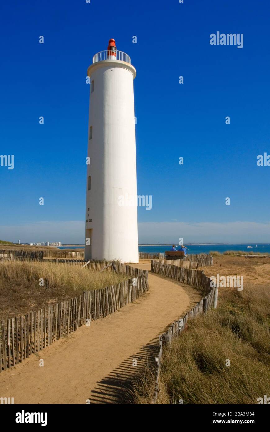 Frankreich, Poitou-VendÈe, Poitou-Vendee, Charente-Maritime, Saint Hilaire De Riez, Saint-Gilles-Croix-de-Vie, Leuchtturm, Feu de Grosse Terre Foto Stock