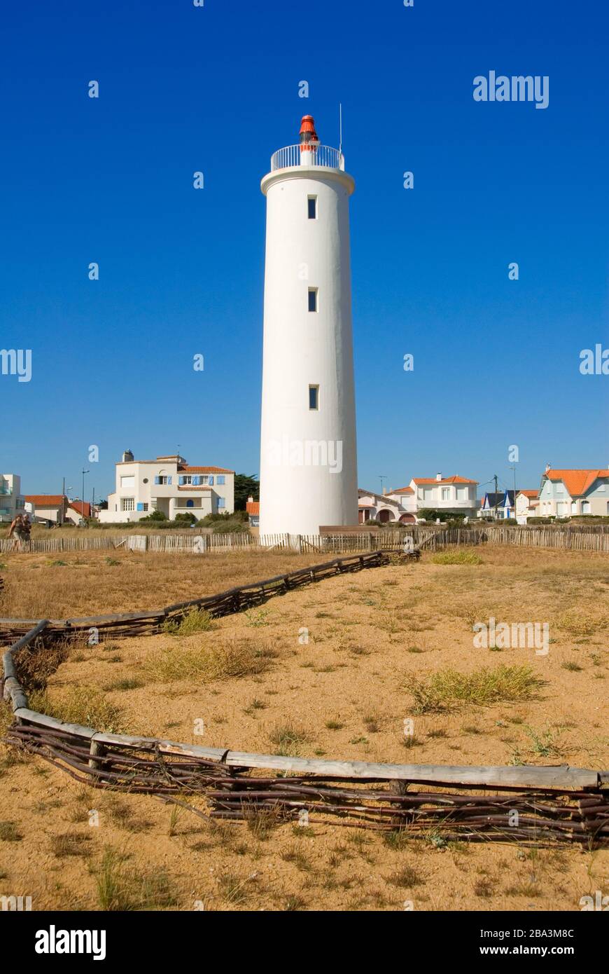 Frankreich, Poitou-VendÈe, Poitou-Vendee, Charente-Maritime, Saint Hilaire De Riez, Saint-Gilles-Croix-de-Vie, Leuchtturm, Feu de Grosse Terre Foto Stock